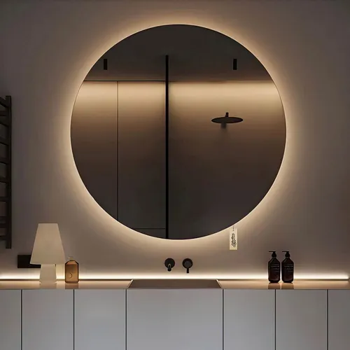 MLA1150525163 Espejo Led Pared Apto Baño Decorativo Redondo Moderno 80 Cm